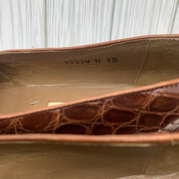 Cole Haan Genuine Caiman Crocodile Brown Loafer Slip‎ On Shoes 7.5 N main image 13